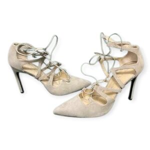 New Stuart Weitzman  Suede Lace-Up Heels